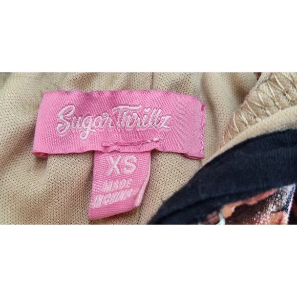 Sugar Thrillz Dolls Kill Floral Velvet Cropped Bustier Style Tank Top  Black XS - Picture 2 of 9